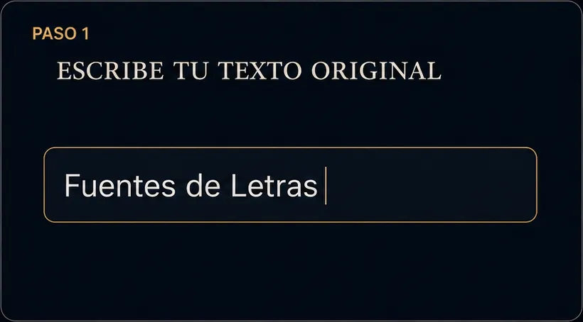 Escribir una frase para transformar fuentes de letras