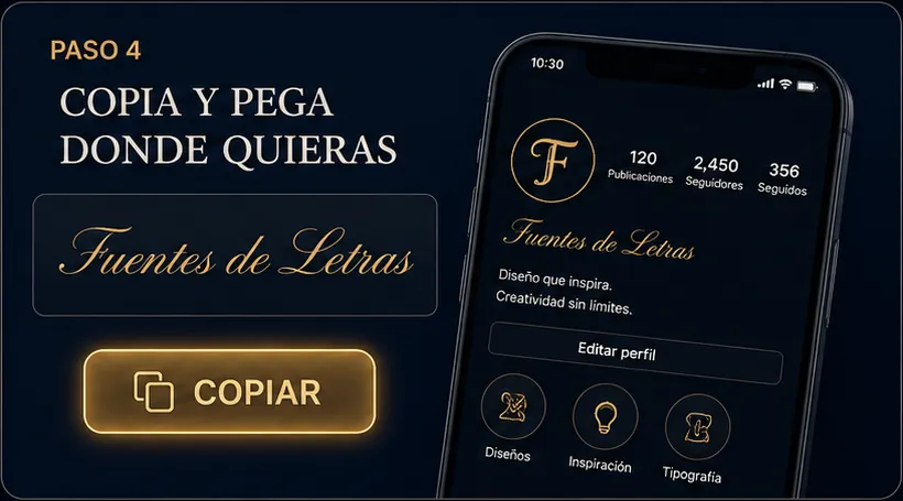Copiar y pegar fuentes de letras en redes sociales