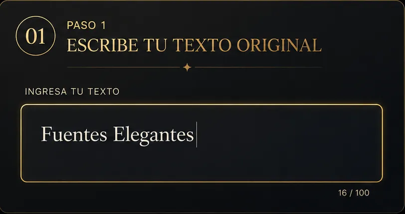 Escribir frase para fuentes elegantes