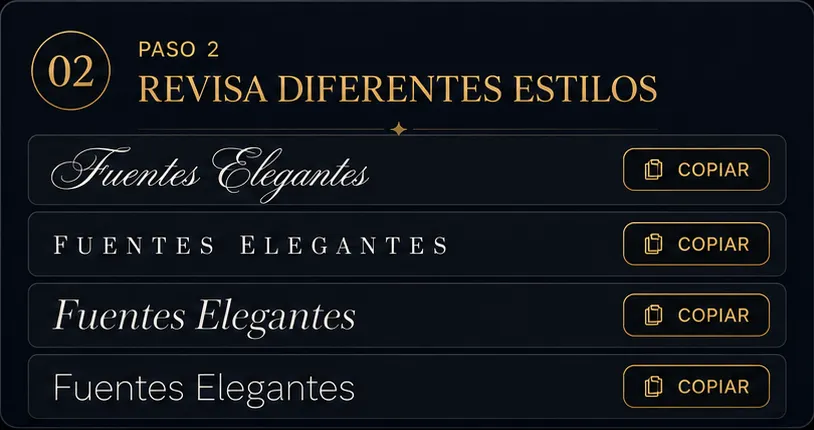 Comparar tipografías elegantes