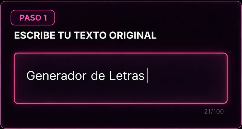 Escribir una frase para transformar fuentes de letras