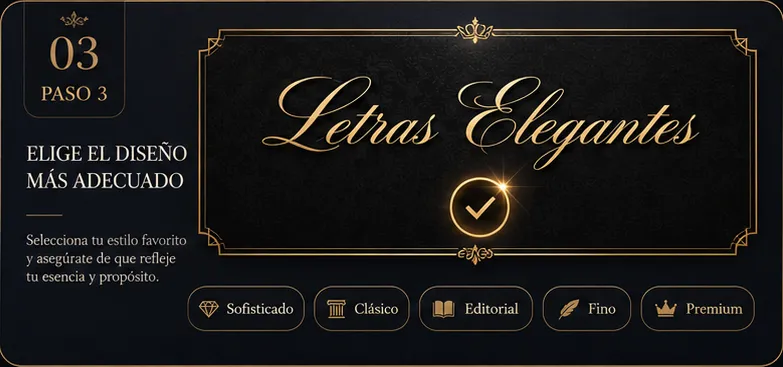 Copiar diseño favorito de letras elegantes