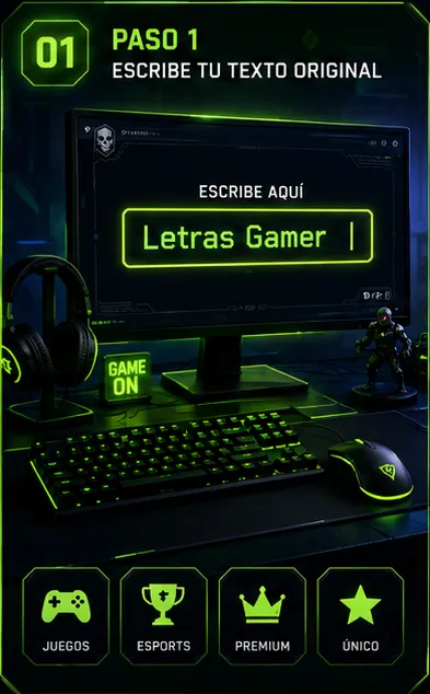 Escribir nombre gamer en el generador