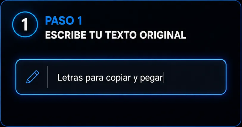 Escribir texto para transformar en letras para copiar y pegar