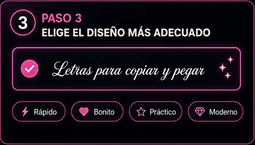Elegir letras bonitas para bio nickname o perfil gamer