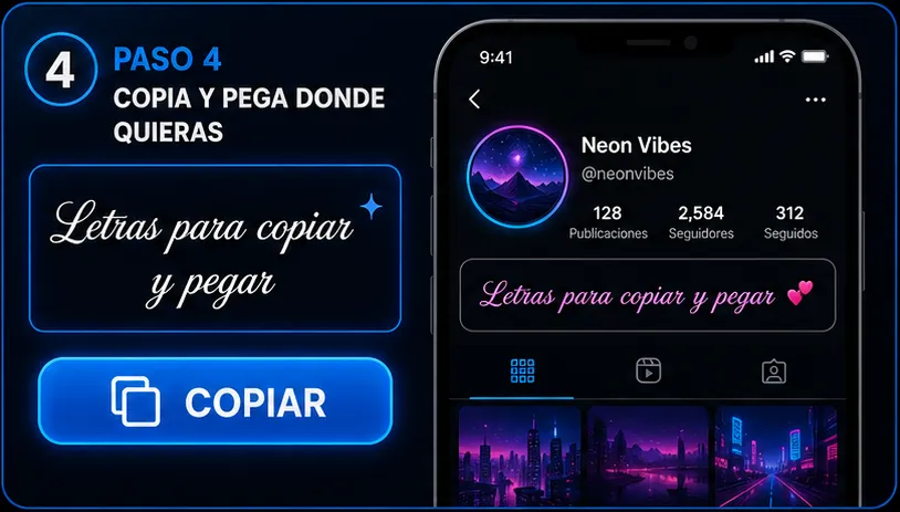Copiar y pegar letras bonitas en redes sociales