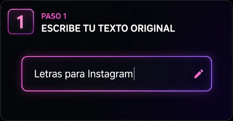Escribir texto para crear letras para Instagram