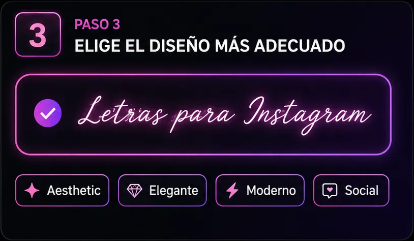 Seleccionar letras cursivas góticas y minimalistas para Instagram