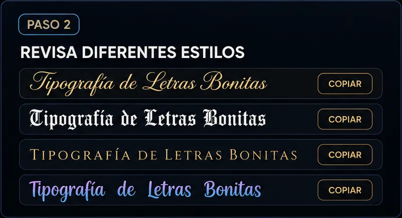 Selecciona el estilo