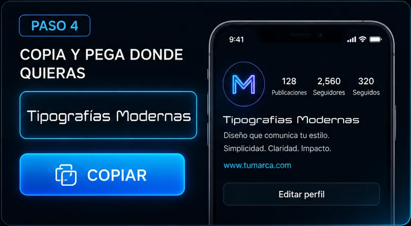 Copiar y pegar tipografías modernas en redes sociales y juegos