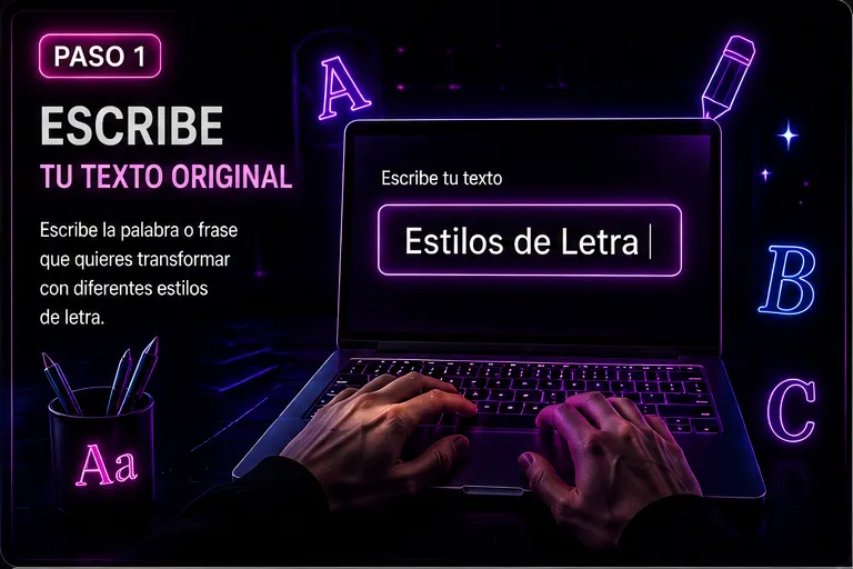 Escribir texto para transformar letras bonitas