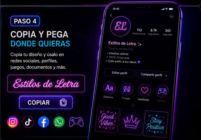 Elegir letras cursivas góticas aesthetic y decorativas