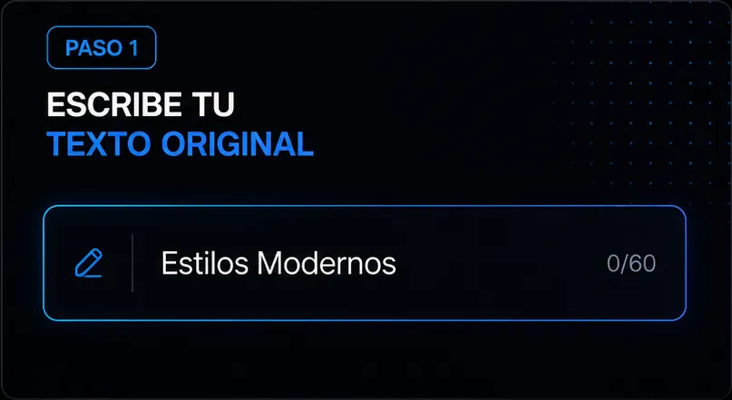 Escribir texto para crear estilos modernos de letras