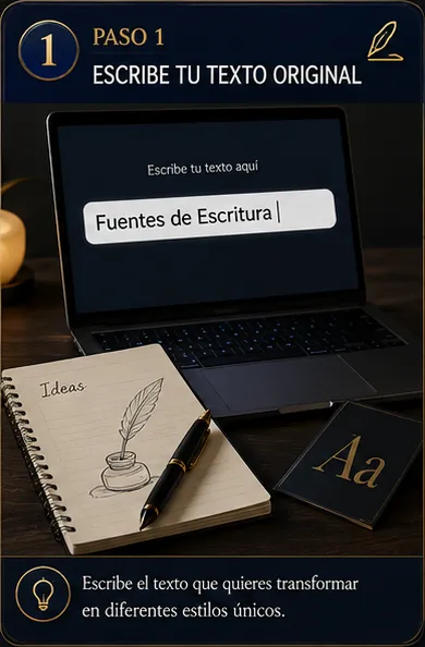 Escribir texto para fuentes de escritura