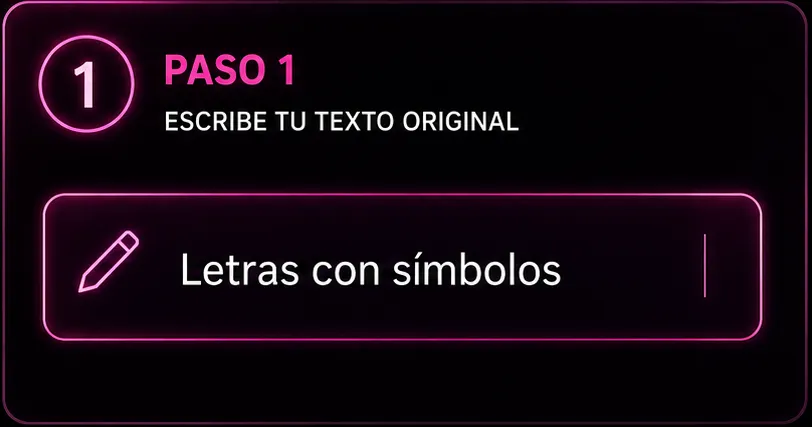 Escribir texto para crear letras con símbolos