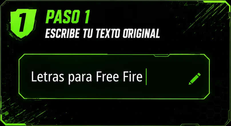 Escribir nickname para crear letras gamer
