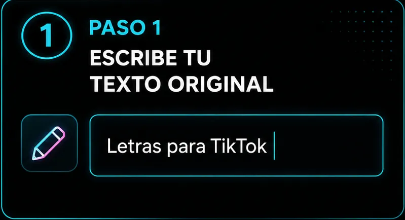 Escribir texto para crear letras para TikTok