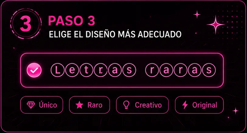 Seleccionar diseño favorito de letras raras