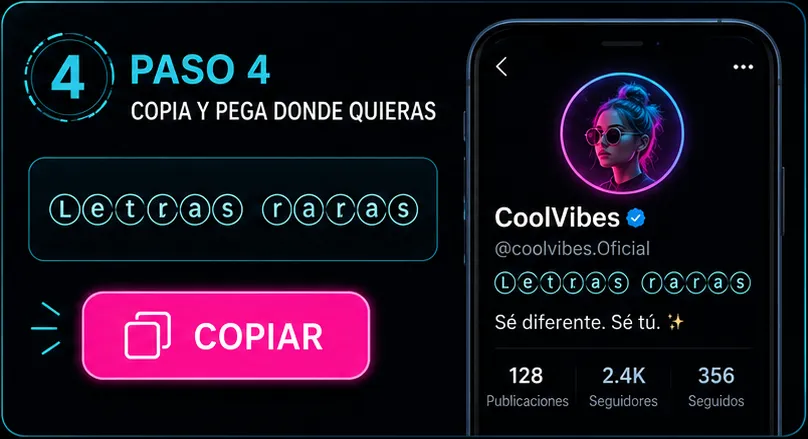 Copiar y pegar letras raras en redes sociales y juegos