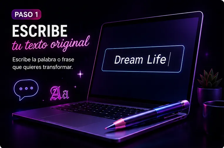 Escribir frase para convertir en letras cursivas