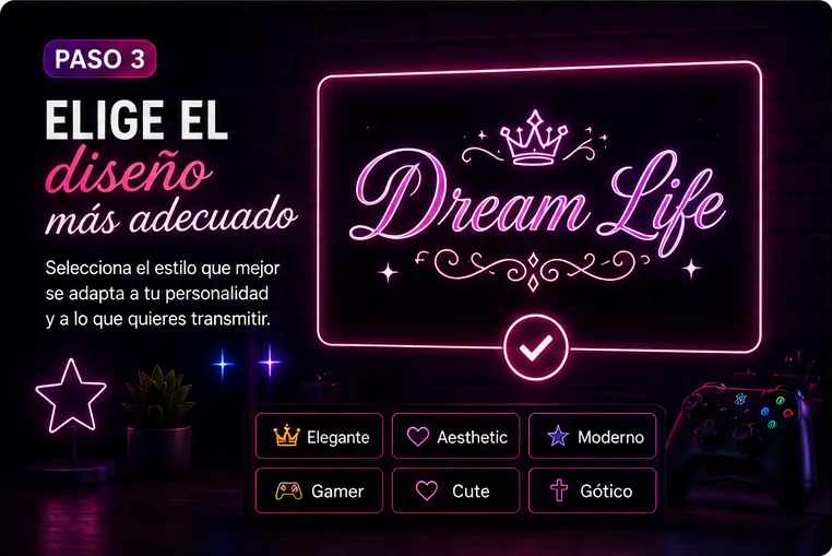 Seleccionar diseño favorito de letras cursivas